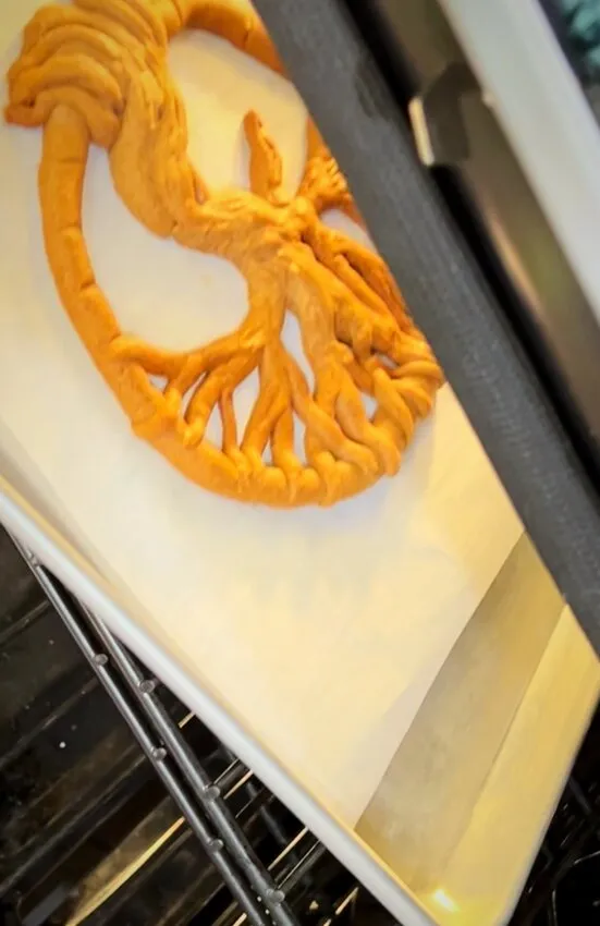 The gingerbread tree of life ready for baking.