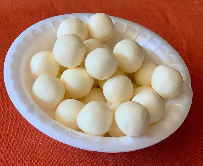 Bowl of modeling chocolate balls